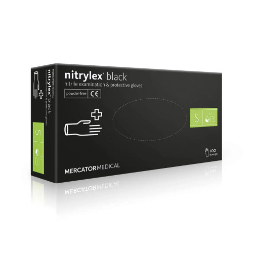 Перчатки нитриловые Mercator Medical Nitrylex черные,100 шт. в упаковке, размер S