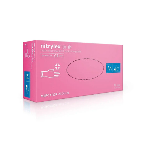 Перчатки нитриловые Mercator Medical Nitrylex Pink - нежно-розовые M