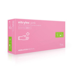 Rękawiczki nitrylowe Mercator Medical Nitrylex Różowe / jasnoróżowe S