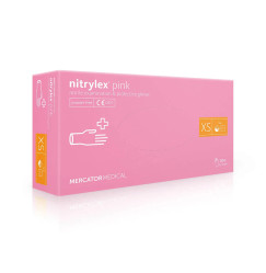 Rękawiczki nitrylowe Mercator Medical Nitrylex Pink - jasnoróżowe XS