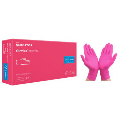 Rękawiczki nitrylowe bezpudrowe Nitrylex Magenta / malina M