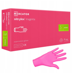 Rękawiczki nitrylowe bezpudrowe Nitrylex Magenta / malina S