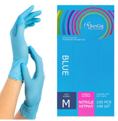 NITRILE gloves SANGIG Nitryle 100 pcs in pack - BLUE - size M