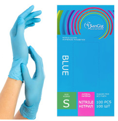 NITRILE gloves SANGIG Nitryle 100 pcs in pack - BLUE - size S