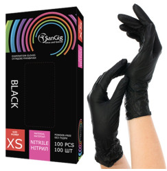 NITRILE gloves SANGIG Nitryle 100 pcs in pack - BLACK NITRILE - size XS