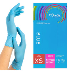 NITRILE gloves SANGIG Nitryle 100 pcs in pack - BLUE - size XS