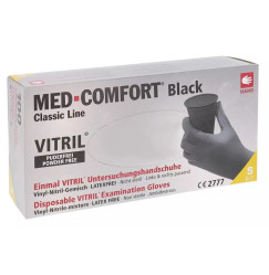 Vinyl-nitrile gloves Med-Comfort Vitril Black, 100 pcs. packed, size S / black