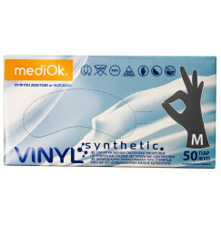Synthetic vinyl gloves MediOk, 100 pcs. packed, size M / black
