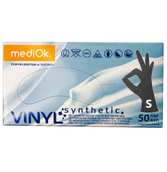 Synthetic vinyl gloves MediOk, 100 pcs. packed, size S / black