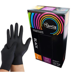 Vinyl gloves SANGIG Vinyl 100 pcs in pack - BLACK VINYL - size L