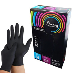 Vinyl gloves SANGIG Vinyl 100 pcs in pack - BLACK VINYL - size M