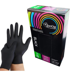 Vinyl gloves SANGIG Vinyl 100 pcs in pack - BLACK VINYL - size S