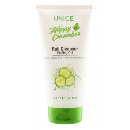 Пилинг-гель с огурцом и мятой Unice Rub Cleanser Peeling Gel, 170 мл / зелёный