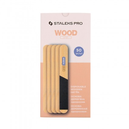 Пилка-основа деревянная прямая одноразовая STALEKS PRO EXPERT 20 papmAm (дерево, 50 шт)