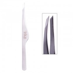 Пінцет для брів професійний скошений ZOLA Color Series / SILVER