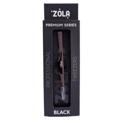 Pęseta do brwi ZOLA Professional kątowa – seria Premium – czarna