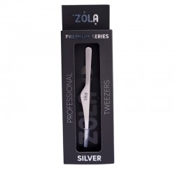 Пінцет для брів професійний скошений ZOLA - PREMIUM Series - SILVER