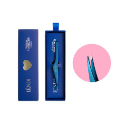 Lendi Angled Eyebrow Tweezers / Blue Sapphire / blue (in a box)