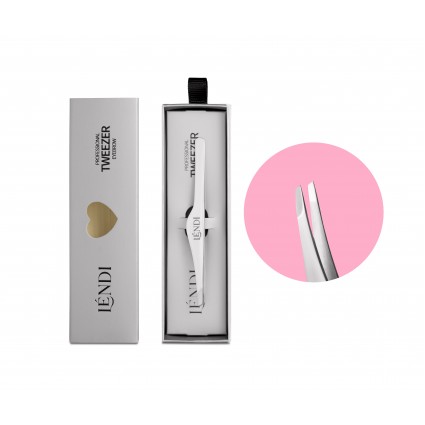 Lendi Angled Eyebrow Tweezers / Moonlight Silver / silver (in a box)