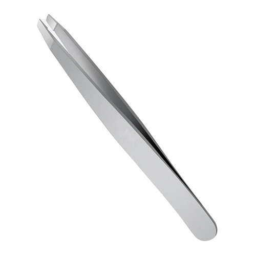 Eyebrow tweezers beveled sharp unbranded / metallic