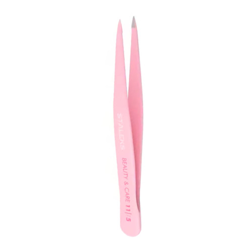 Пинцет для бровей STALEKS BEAUTY & CARE / 11 TYPE 5 / розовый