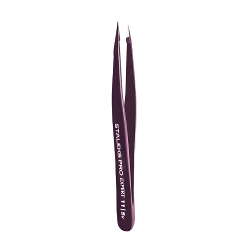Пінцет для брів STALEKS PRO EXPERT / 11 TYPE 5 / фіолетовий