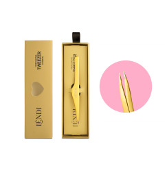 Eyebrow tweezers POINT Lendi / Golden Spark Point / gold (in a box)