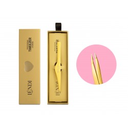 Pęseta do brwi Lendi / Golden Spark Point / złota (w pudełku)