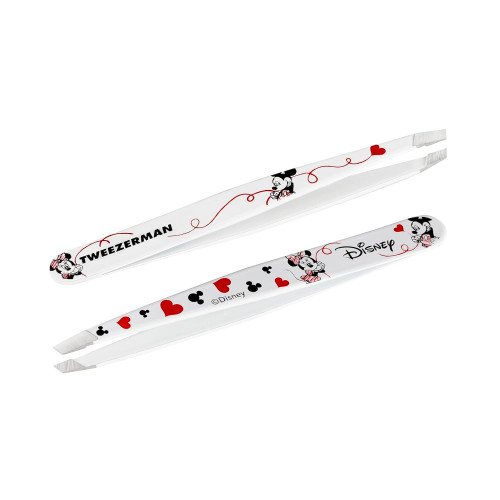 Eyebrow tweezers Tweezerman / Disney's Mickey Mouse & Minnie Mouse / white with heart standard