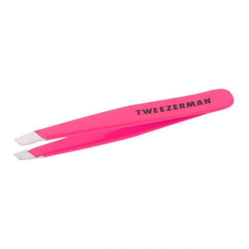 Tweezerman eyebrow tweezers / neon pink mini
