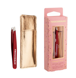 Pęseta do brwi Tweezerman Vintage Rose Mini – bordowa z etui