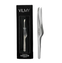 Пинцет для бровей VILMY скошенный (фигурный) / SW