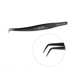 Пінцет для нарощування вій Design Lashes / DIAMOND / mini L (кут 75 °) / чорний