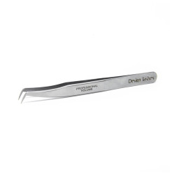 Pęseta do przedłużania rzęs Design Lashes / cienki but (kąt 75°) / srebrna
