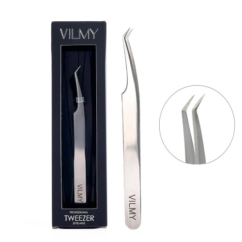 Пинцет для наращивания ресниц VILMY / mini L (угол наклона 45°) / L-45/2