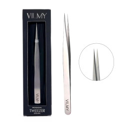 Пинцет для наращивания ресниц VILMY / прямой (длина 120 мм) / V-12
