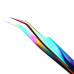 Tweezers for eyelash extensions ZIDIA / C curved (chameleon)