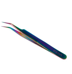 Tweezers for eyelash extensions ZIDIA / C curved (chameleon)