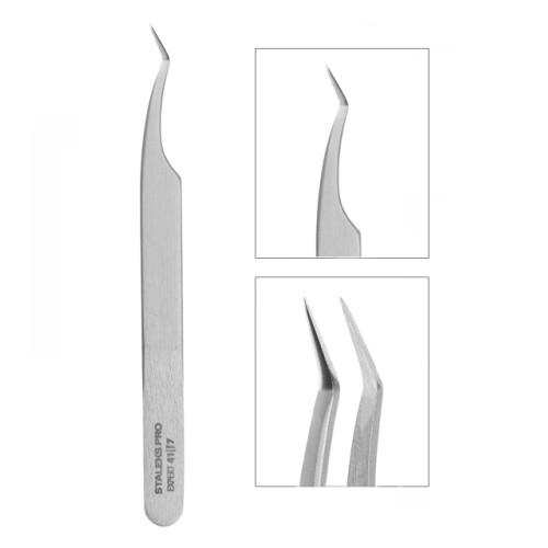 Eyelash tweezers Staleks Staleks EXPERT 41/7 (L-shaped, 30')