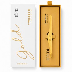 Пінцет для брів скошений Lendi - ULTRA TWEEZER - Gold