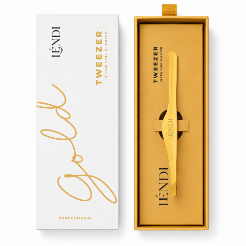 Lendi slanted eyebrow tweezers - ULTRA TWEEZER - Gold