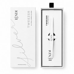 Пінцет для брів скошений Lendi - ULTRA TWEEZER - Silver