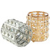 Brush stand with decorative stone - round SILVER (square stones)