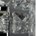 Brush holder with decorative stone - round, SILVER (square stones) - DISCOUNT