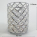 Brush stand with decorative stone / round SILVER (rhombus stones)