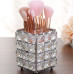 Brush stand with decorative stone / square SILVER (square stones)
