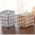 Brush stand with decorative stone / square SILVER (square stones)