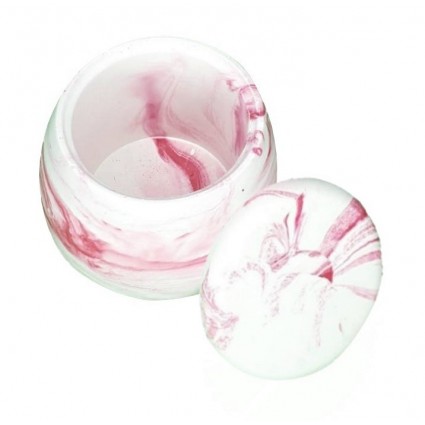 Stand planter barrel with lid / pink marble