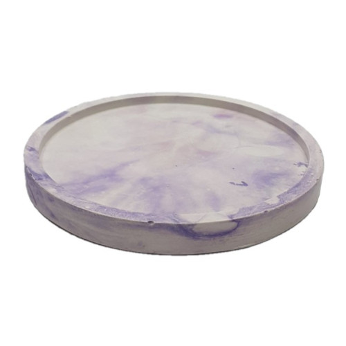 Stand planter flat round medium 10.5 cm / purple marble