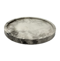 Stand planter flat round medium 10.5 cm / gray marble